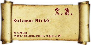 Kelemen Mirkó névjegykártya